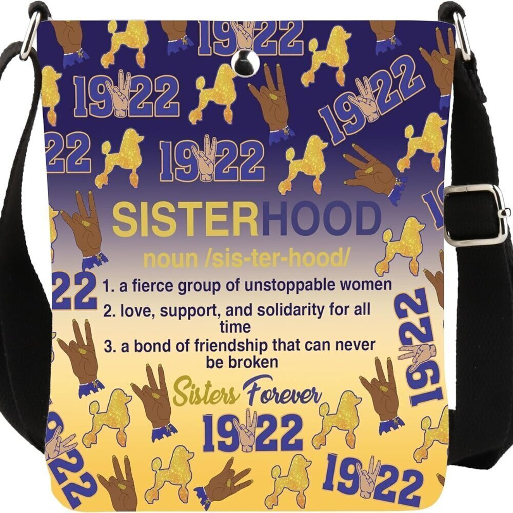 Sorority Crossbody Bag Unisex Polyester Compact Travel Phone Purse